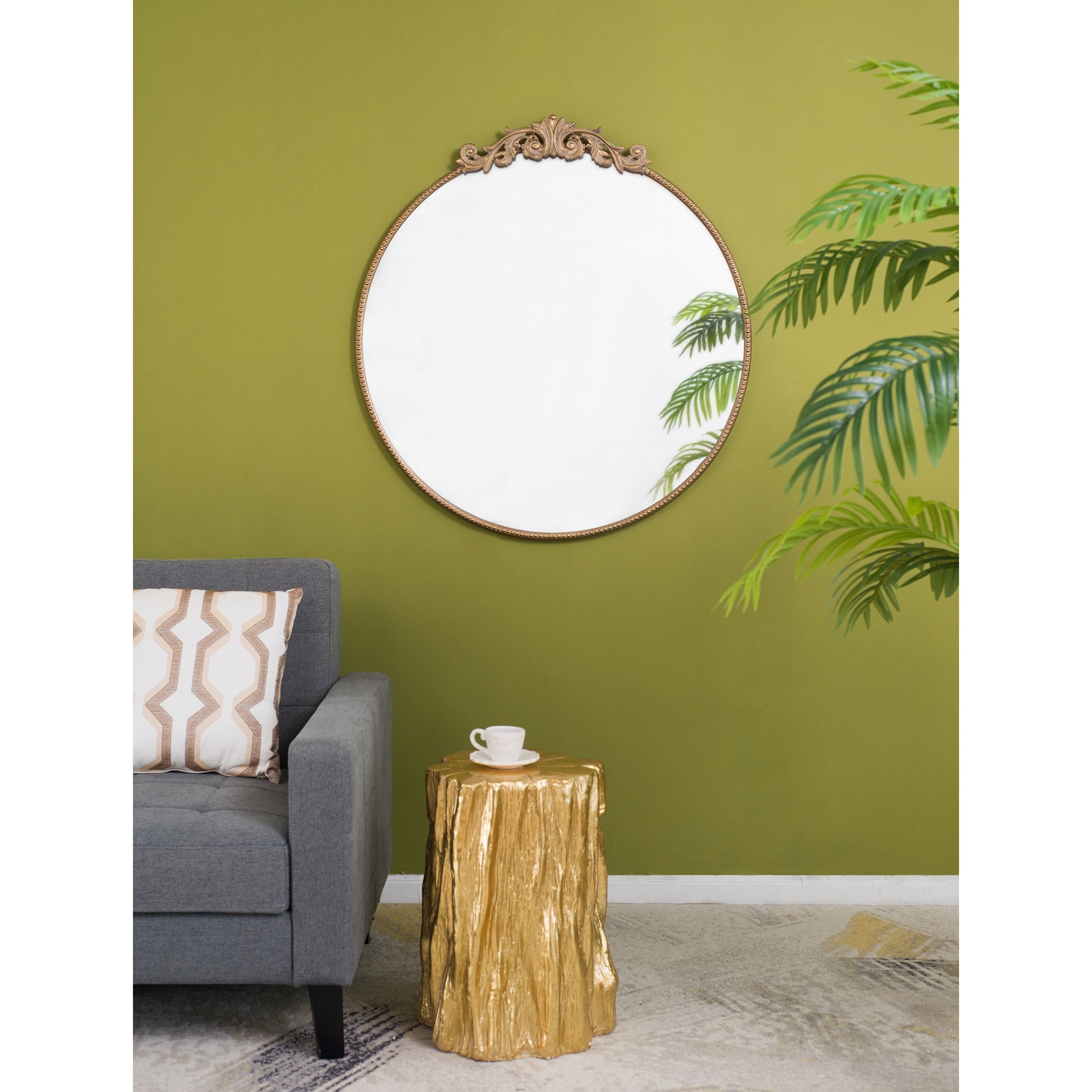 Dia 38.5 X 36 inch Gold Wall Mirror