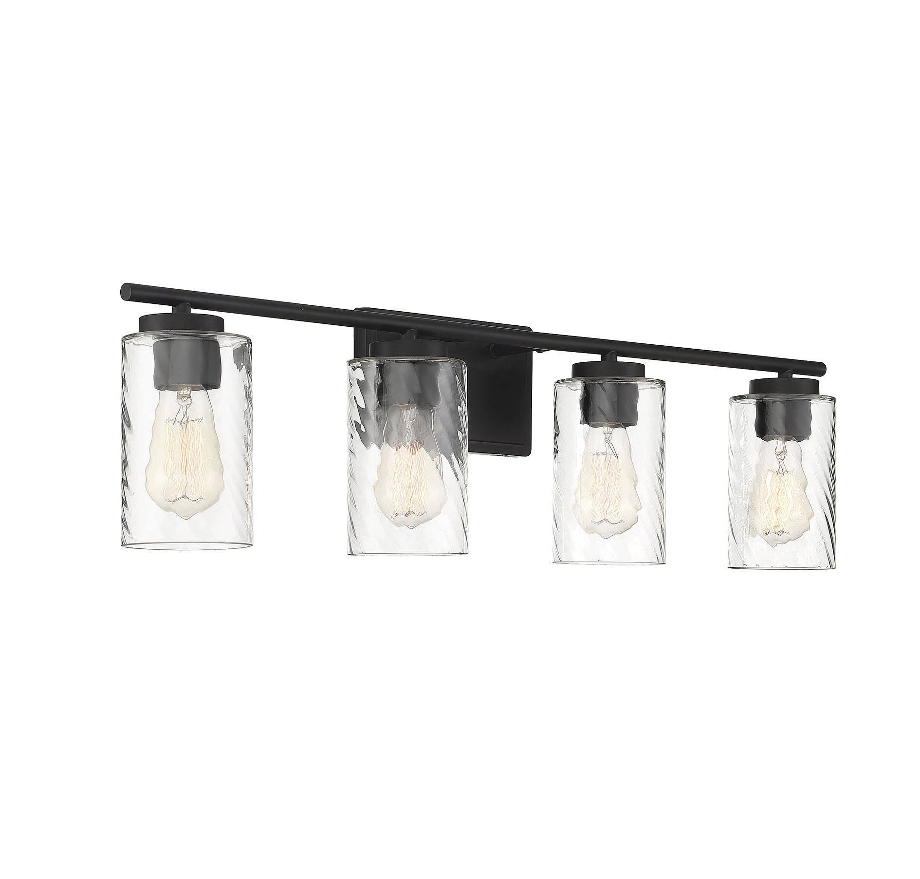 Transitional 4 Light 32 inch Matte Black Bathroom Vanity Light Wall Light