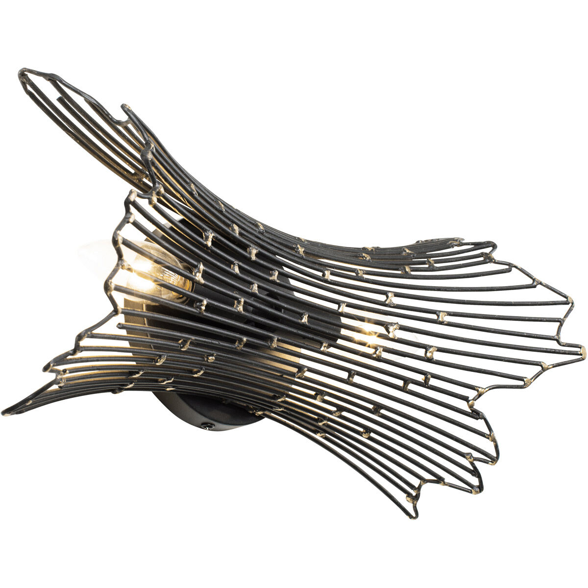 Rikki 2 Light 14 inch Carbon and Aged Gold Bath Vanity Light Wall Light