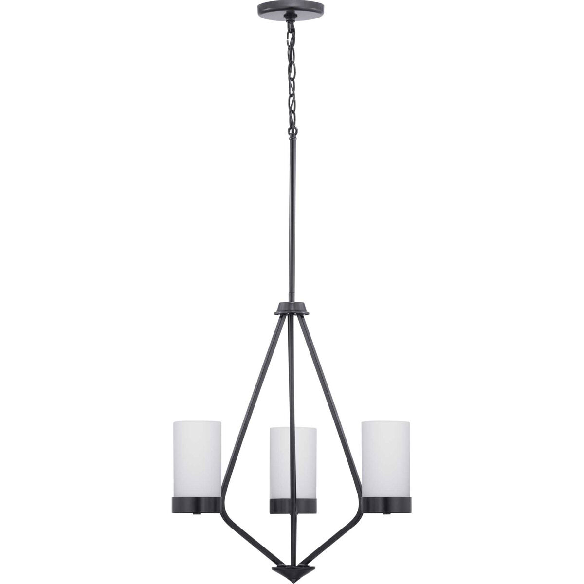 Elevate 3 Light 22 inch Matte Black Chandelier Ceiling Light, Design Series