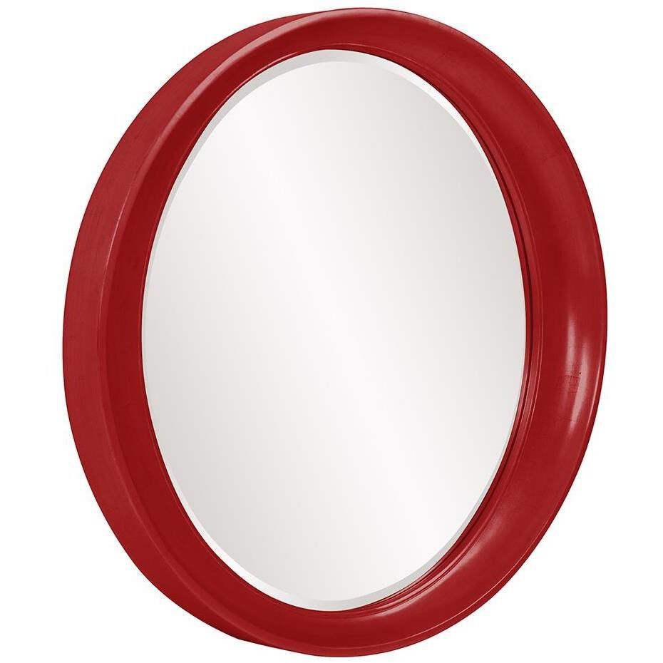 Ellipse 39 X 35 inch Glossy Red Wall Mirror
