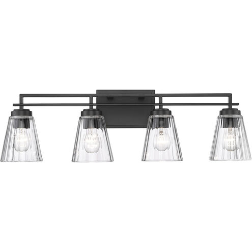 Lyna 4 Light 30.5 inch Matte Black Vanity Wall Light
