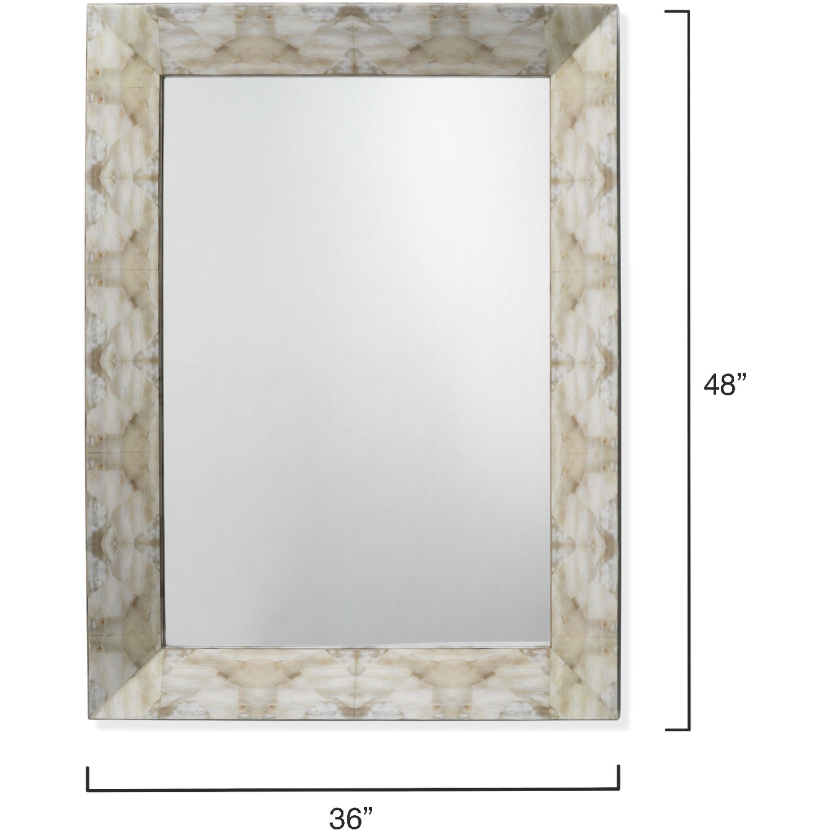 Fragment 48 X 36 inch Light Grey & Beige Faux Horn Mirror