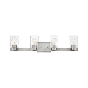 Miley 4 Light 30 inch Brushed Nickel Vanity Light Wall Light in Clear