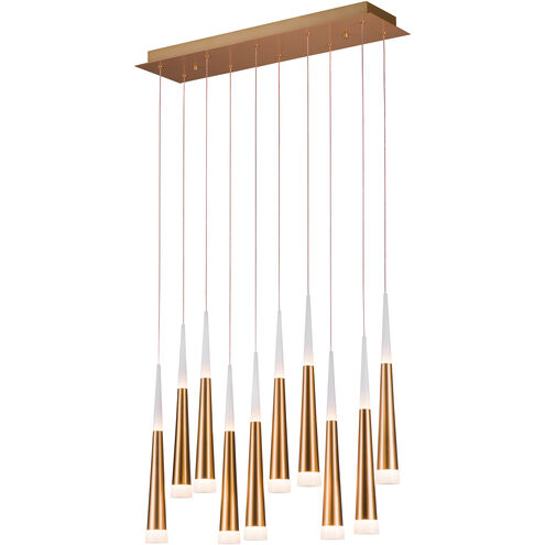 Meteor LED 8 inch Brushed Gold Multi Pendant Ceiling Light