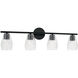 Dena 4 Light 33 inch Matte Black Vanity Light Wall Light