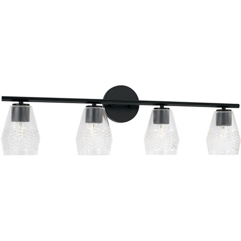 Dena 4 Light 33 inch Matte Black Vanity Light Wall Light