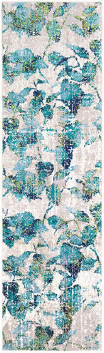 Paramount 35 X 22 inch Teal/Aqua/Dark Blue/Lime/Light Gray/Cream Rugs, Rectangle