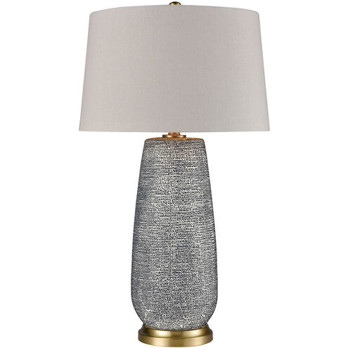 Bayview 30 inch 150 watt Blue with Aged Brass Table Lamp Portable Light