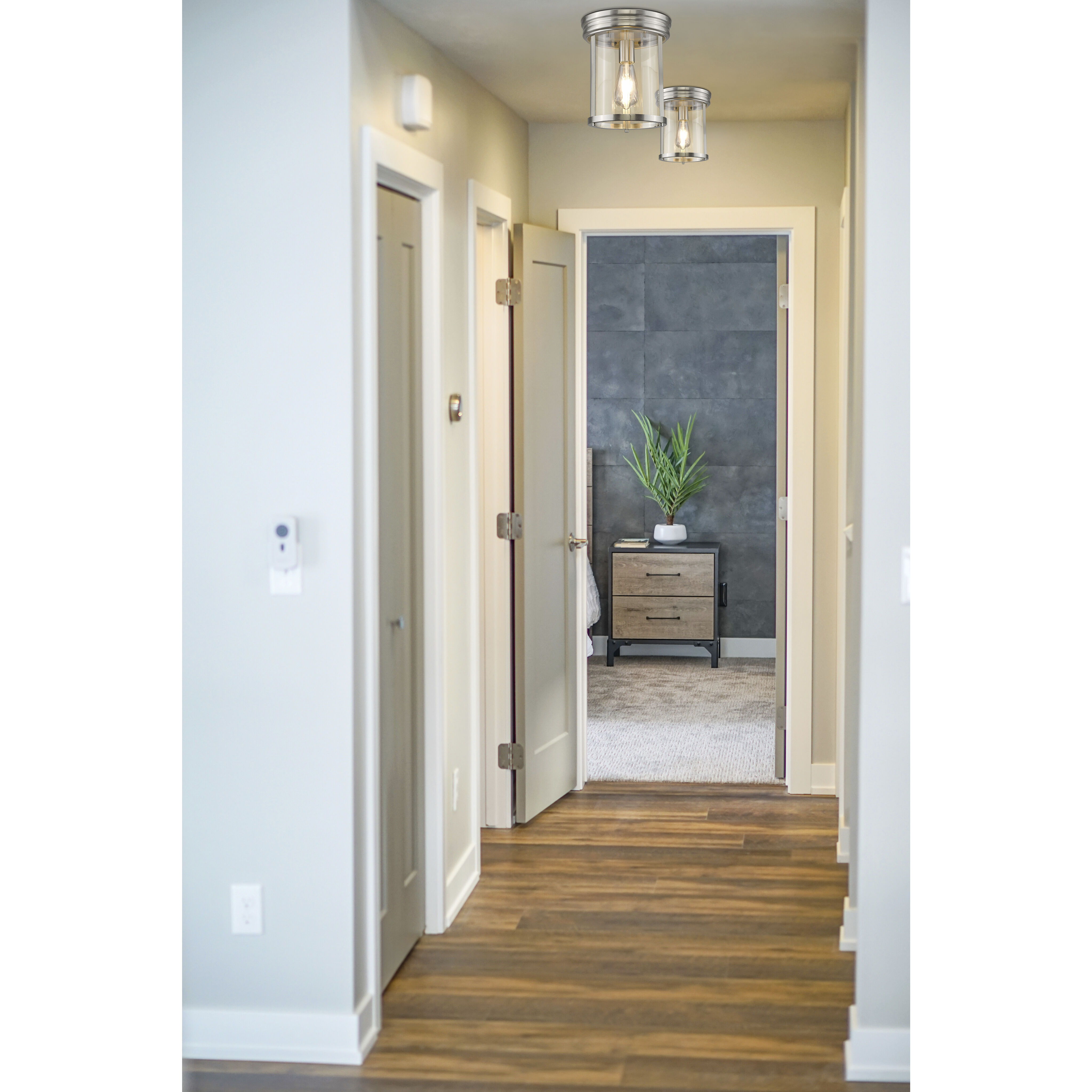 Thayer 1 Light 9.25 inch Brushed Nickel Flush Mount Ceiling Light