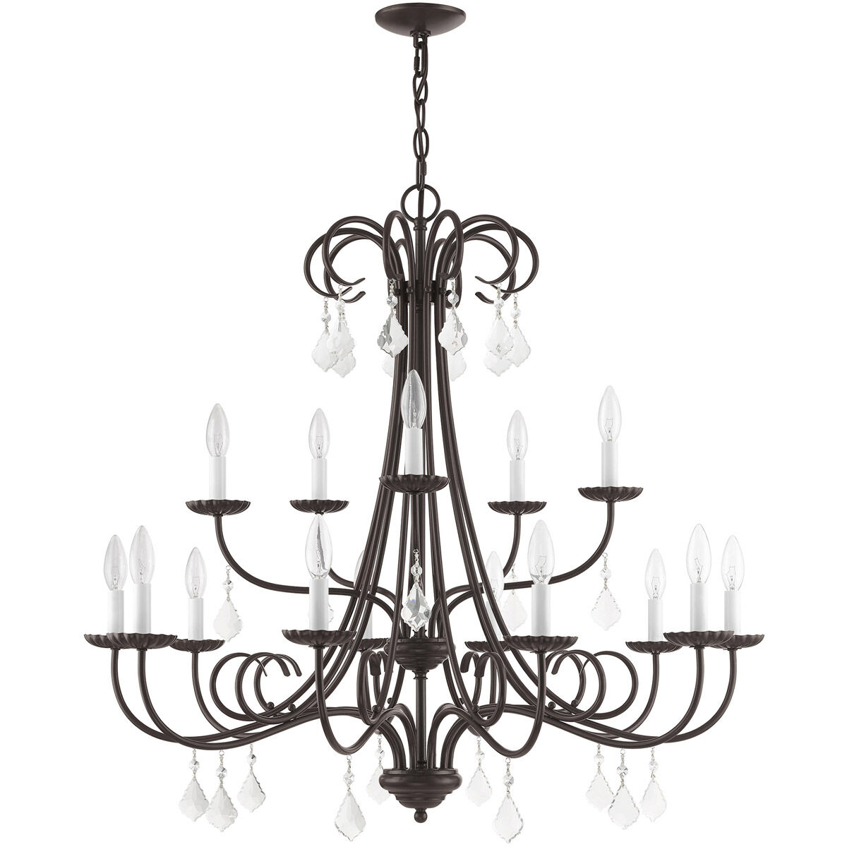 Daphne 15 Light 36 inch English Bronze Foyer Chandelier Ceiling Light