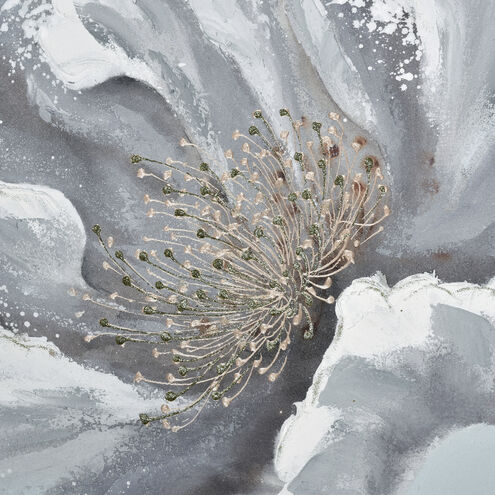 Nanette Bloom Light Blue with Gray and Antique Gold Framed Wall Art