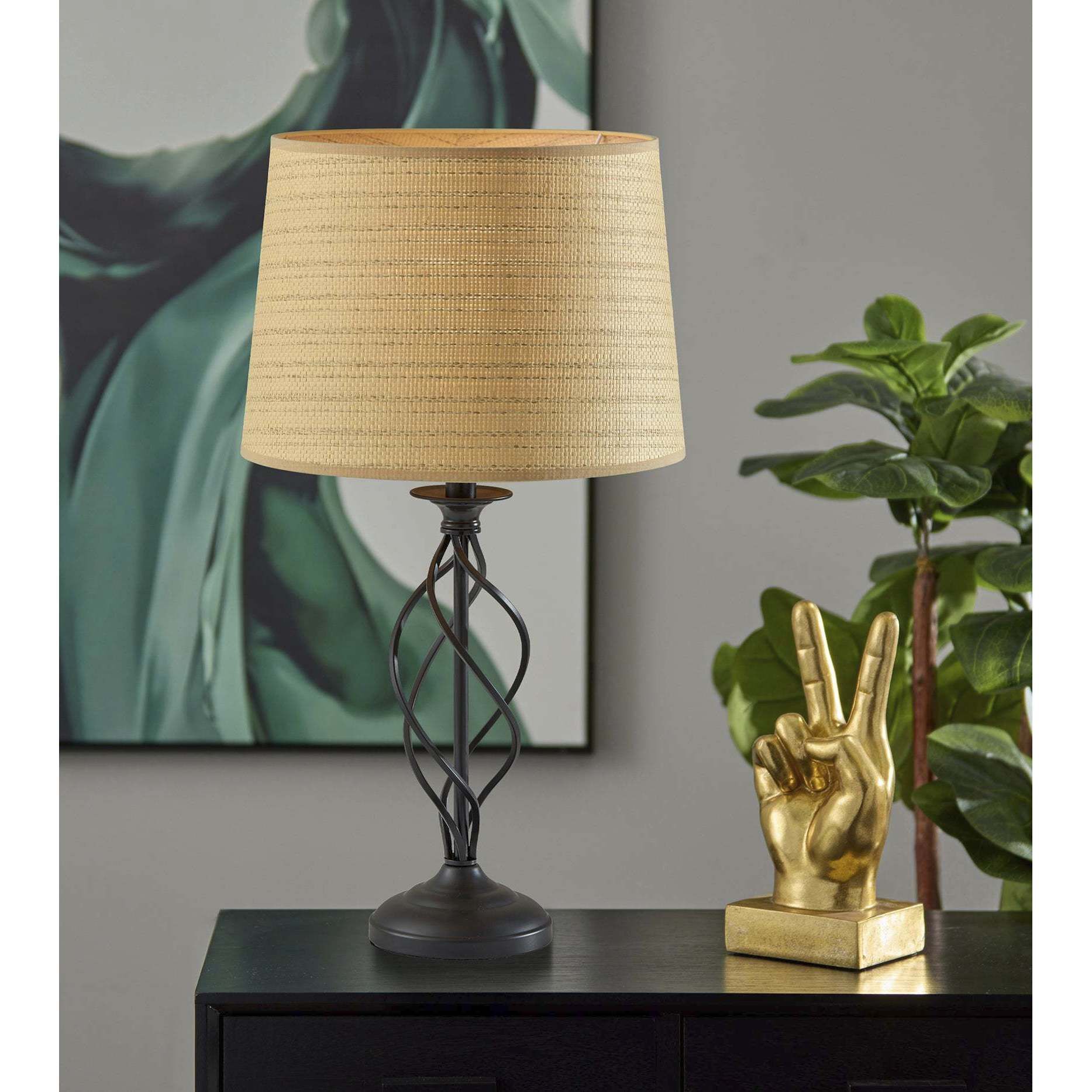 Darcy 26 inch 60.00 watt Black Metal Table Lamp Portable Light, Simplee Adesso