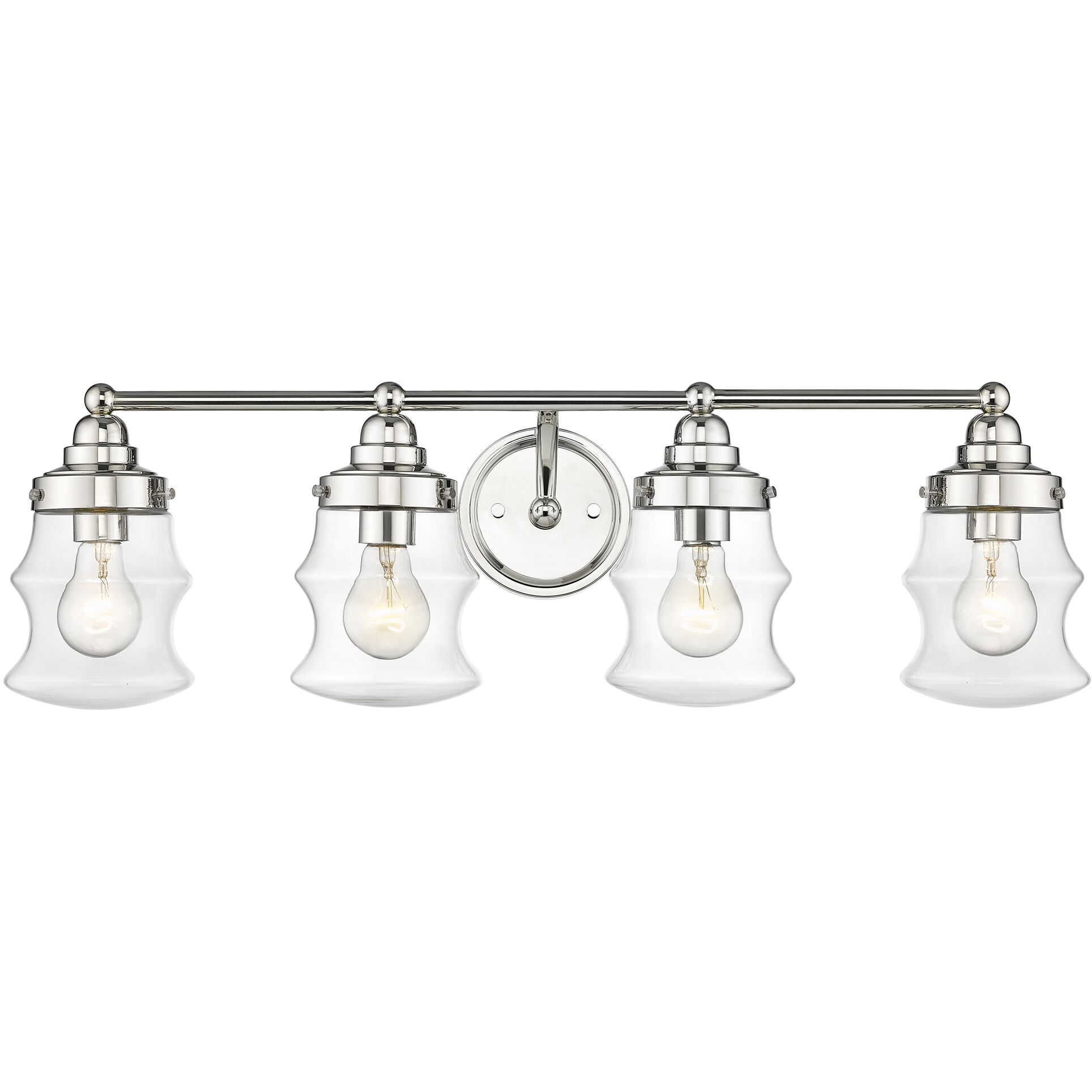 Keal 4 Light 31 inch Polished Nickel Vanity Light Wall Light