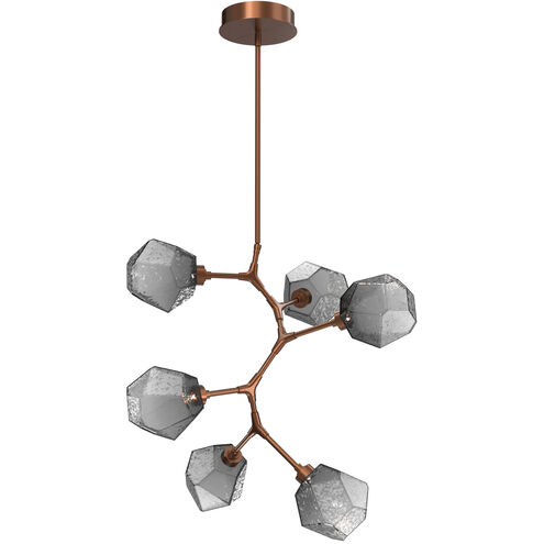Gem LED 30 inch Burnished Bronze Chandelier Ceiling Light in 3000K LED, Smoke, Modern Vine