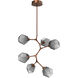 Gem LED 30 inch Burnished Bronze Chandelier Ceiling Light in 3000K LED, Smoke, Modern Vine