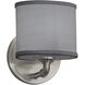 Textile 1 Light 6.5 inch Brushed Nickel ADA Wall Sconce Wall Light, Bronx Family, Choices