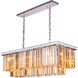 Sydney 12 Light 40 inch Polished Nickel Pendant Ceiling Light in Golden Teak, Urban Classic