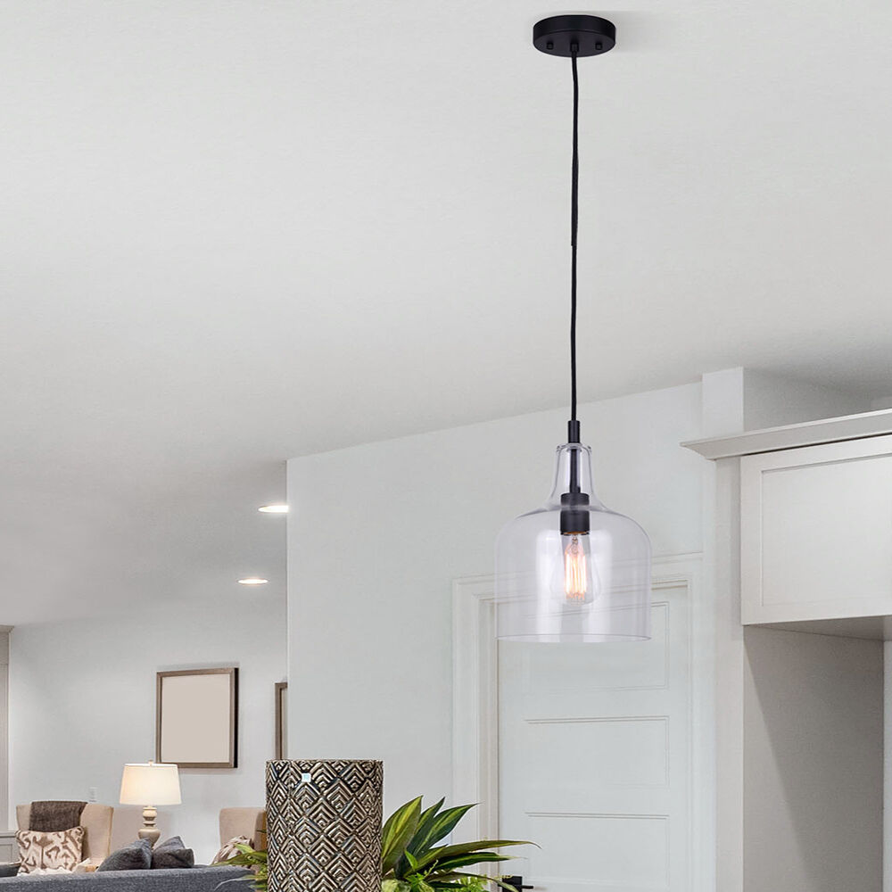 Keeva 1 Light 8 inch Black Pendant Lighting Ceiling Light
