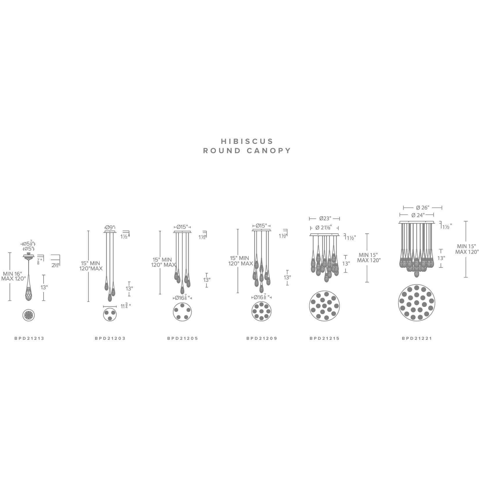 Beyond Hibiscus LED 26 inch Black Multi-Light Pendant Ceiling Light, Round Canopy