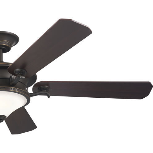 Rise 60 inch Olde Bronze with Gold Highlights with Walnut Blades Ceiling Fan