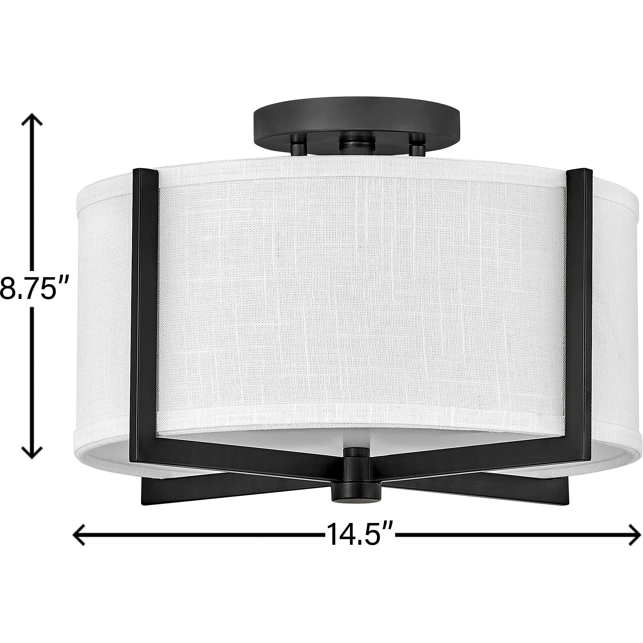 Galerie Axis 2 Light 14.5 inch Black Indoor Semi-Flush Mount Ceiling Light