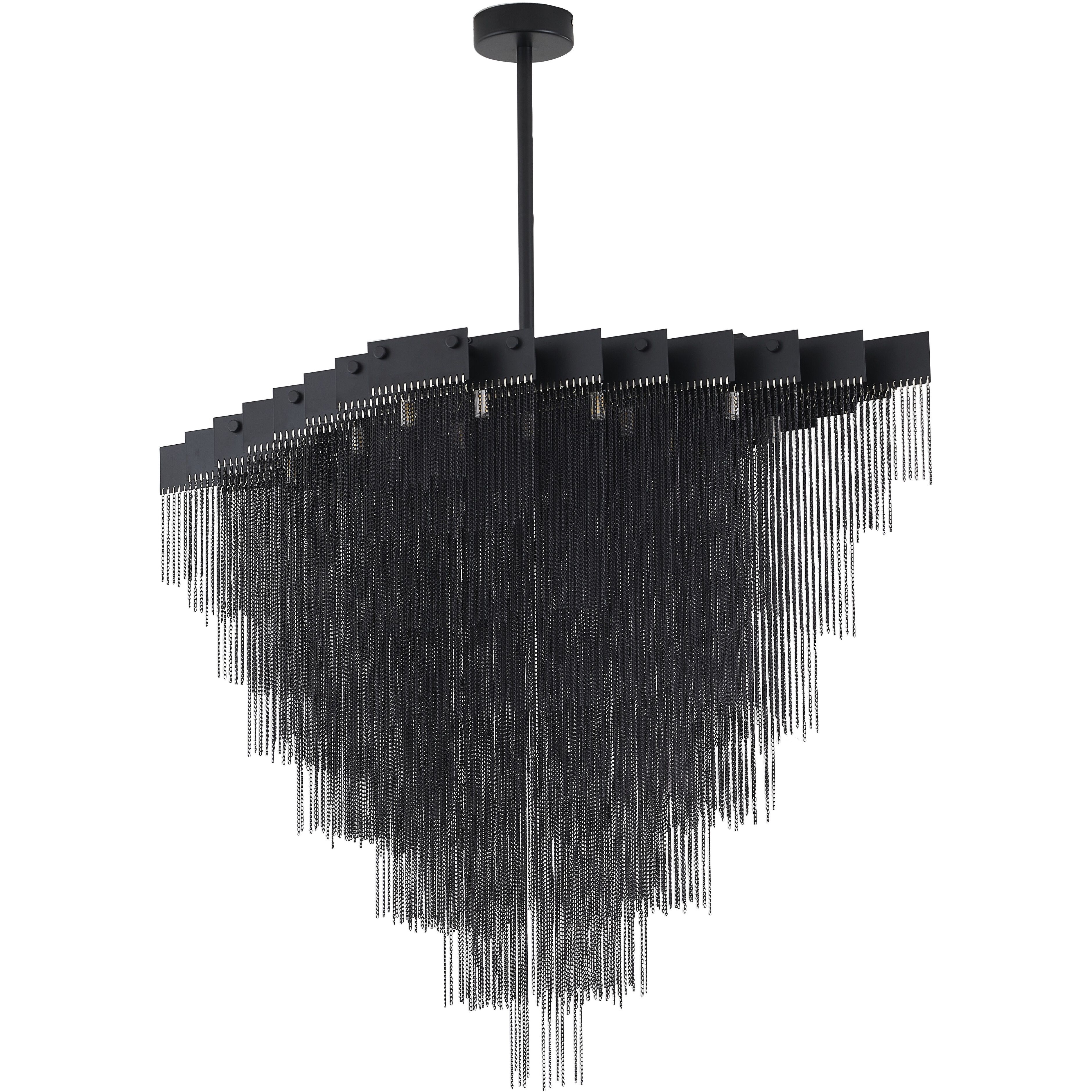 IMG Series 20 Light 23.6 inch Satin Black Chandelier Ceiling Light
