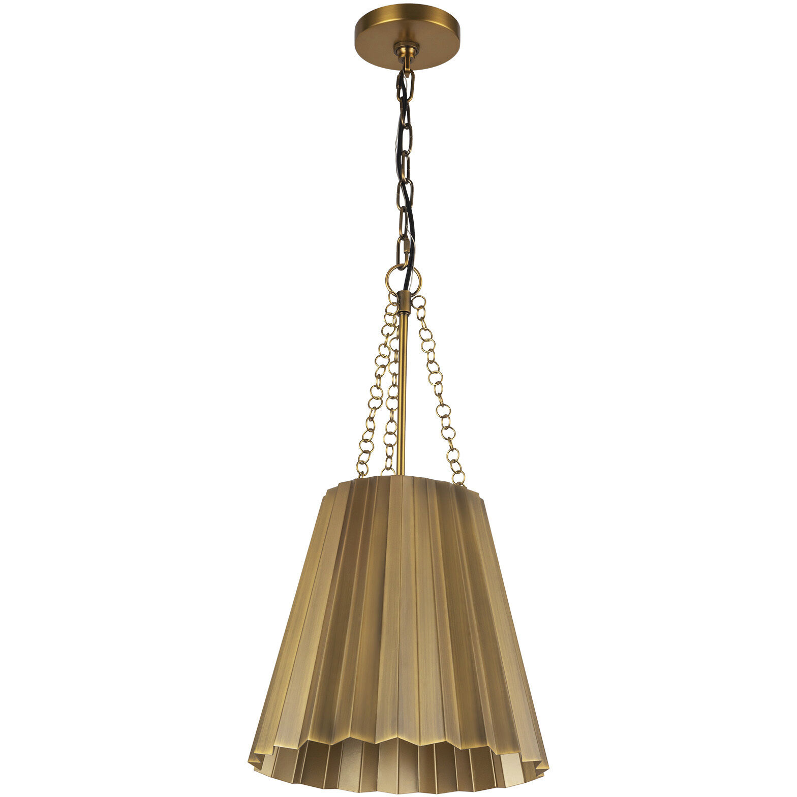 Alora Mood Plisse Pendant Ceiling Light in Aged Gold