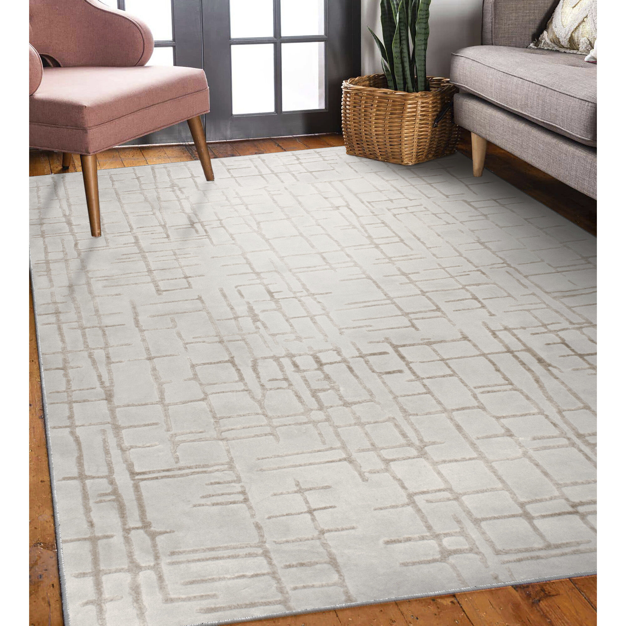 Ariella 86.6 X 86.6 inch Grey and Beige Indoor Rug, Small