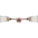 Franklin Restoration Canton LED 6 inch Antique Copper Bath Vanity Light Wall Light in Seedy Glass, Franklin Restoration