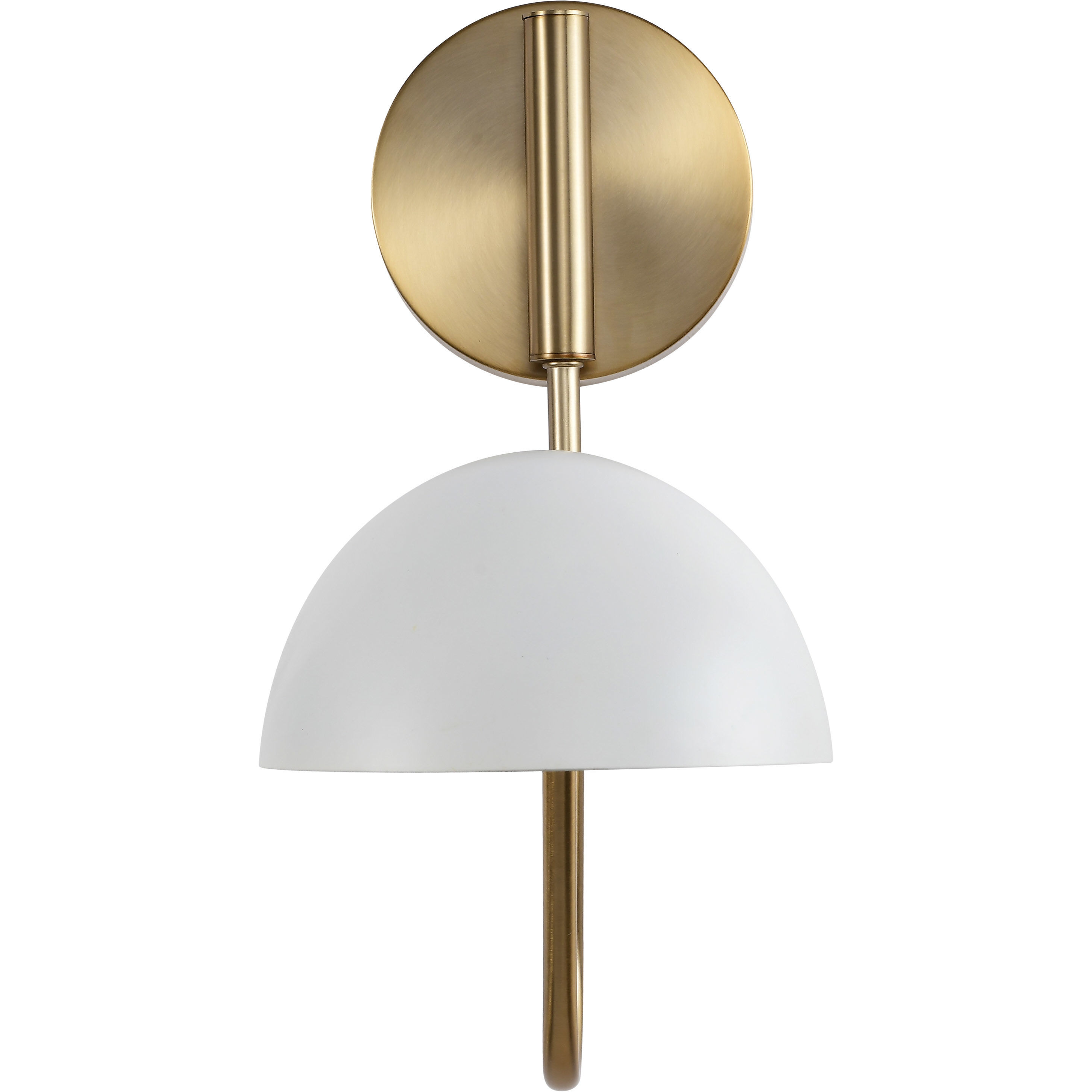 Trilby 1 Light 7 inch Matte White/Burnished Brass Bathroom Vanity Lights Wall Light