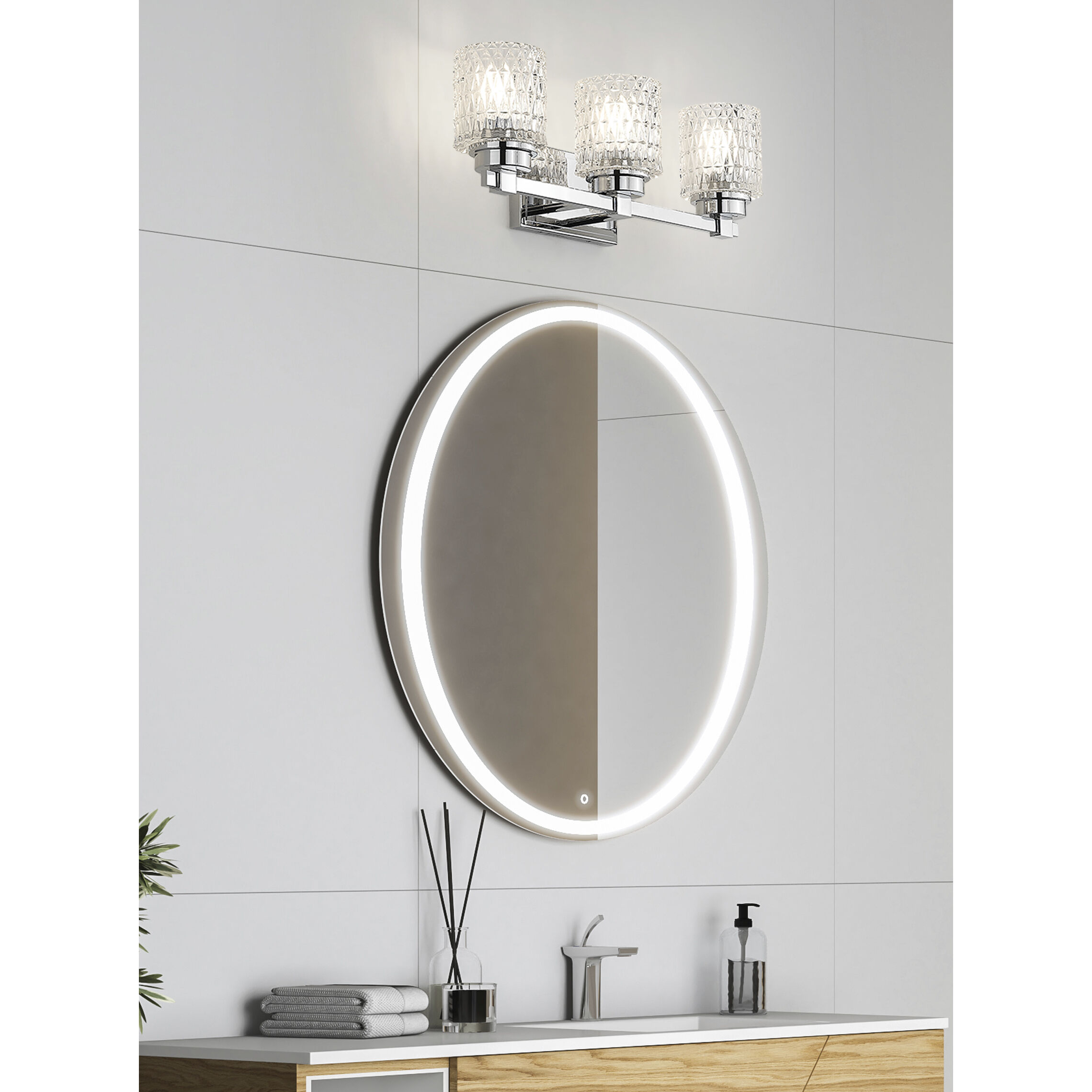 Jacqueline Vanity Wall Light in Chrome