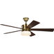Atlantic 56 inch Hand Rubbed Antique Brass with Dark Walnut Blades Ceiling Fan in Hand-Rubbed Antique Brass