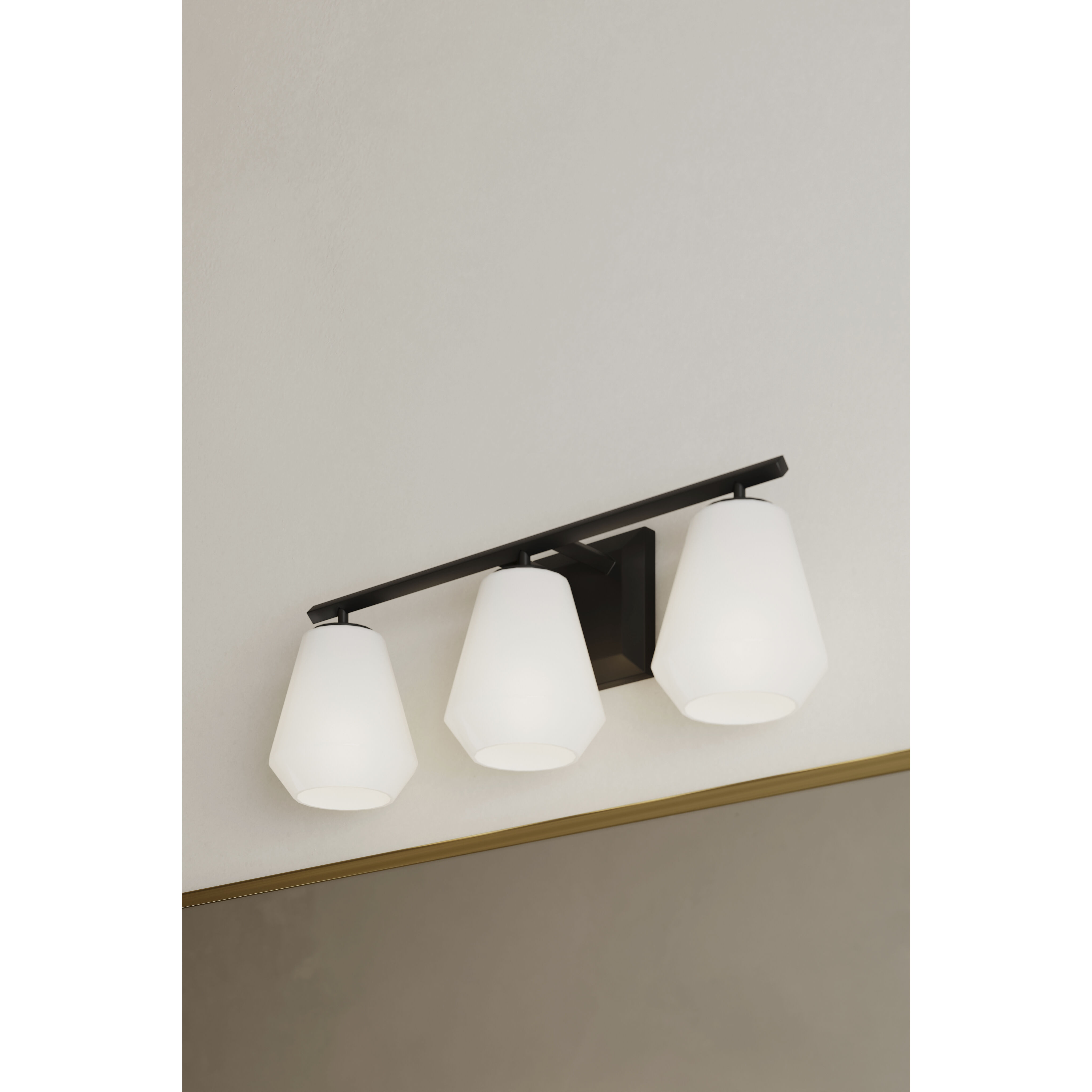 Siena 3 Light 22.75 inch Dark Matte Black Vanity Wall Light