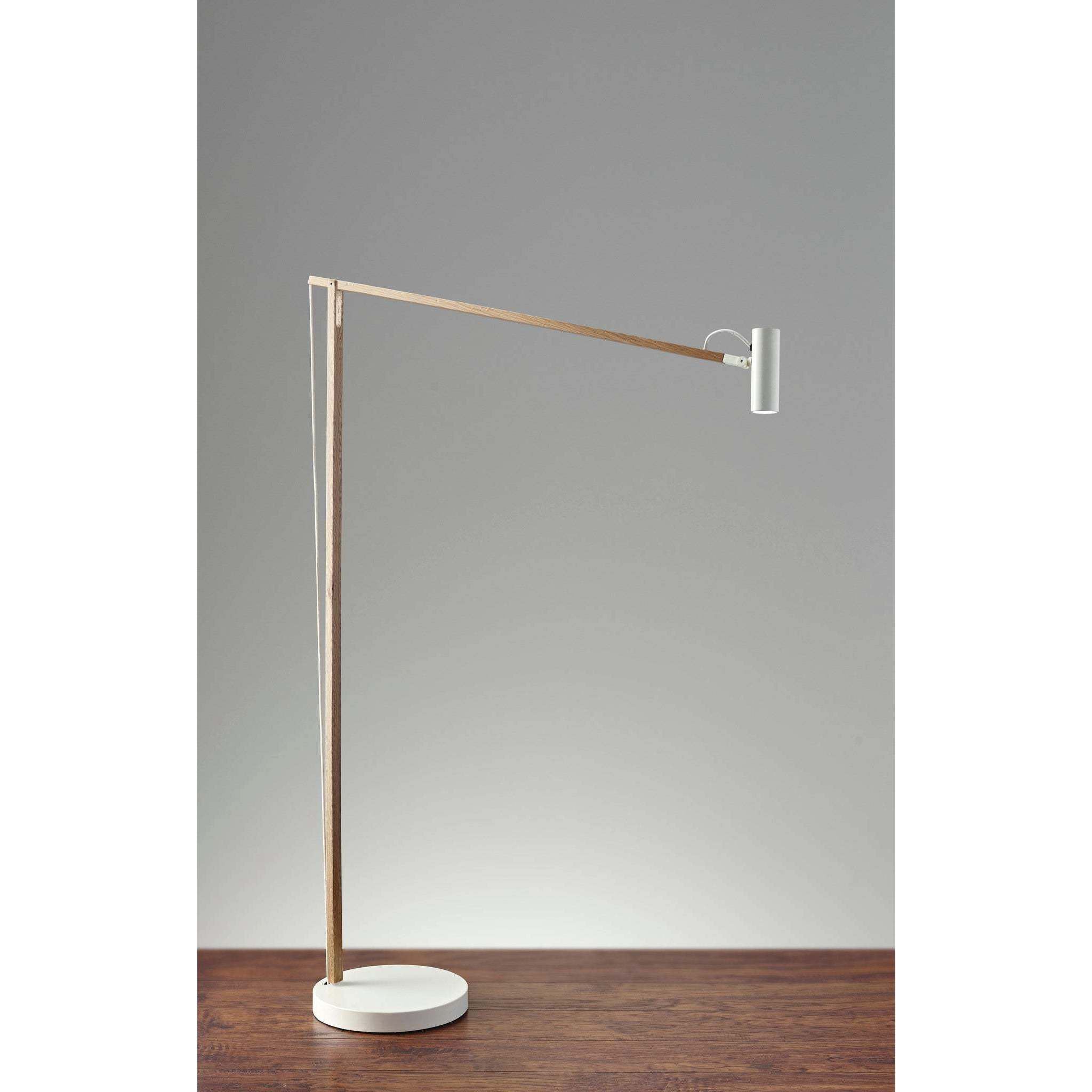 Crane 42 inch 5.00 watt Natural Ash Wood and White Floor Lamp Portable Light, ADS360