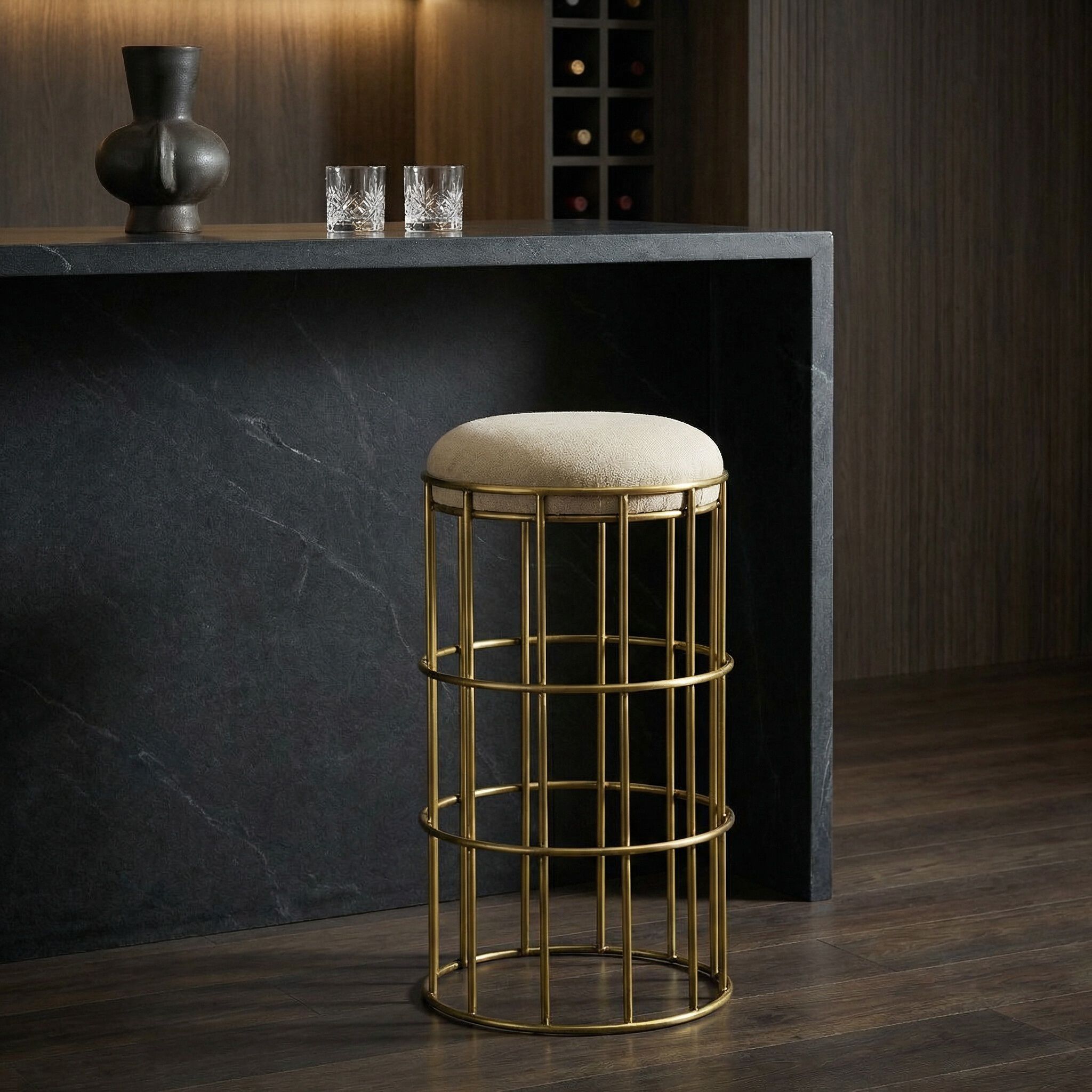 Ryley 23.5 inch Antique Brass Counter Stool
