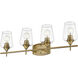 Joliet 4 Light 30 inch Olde Brass Vanity Wall Light