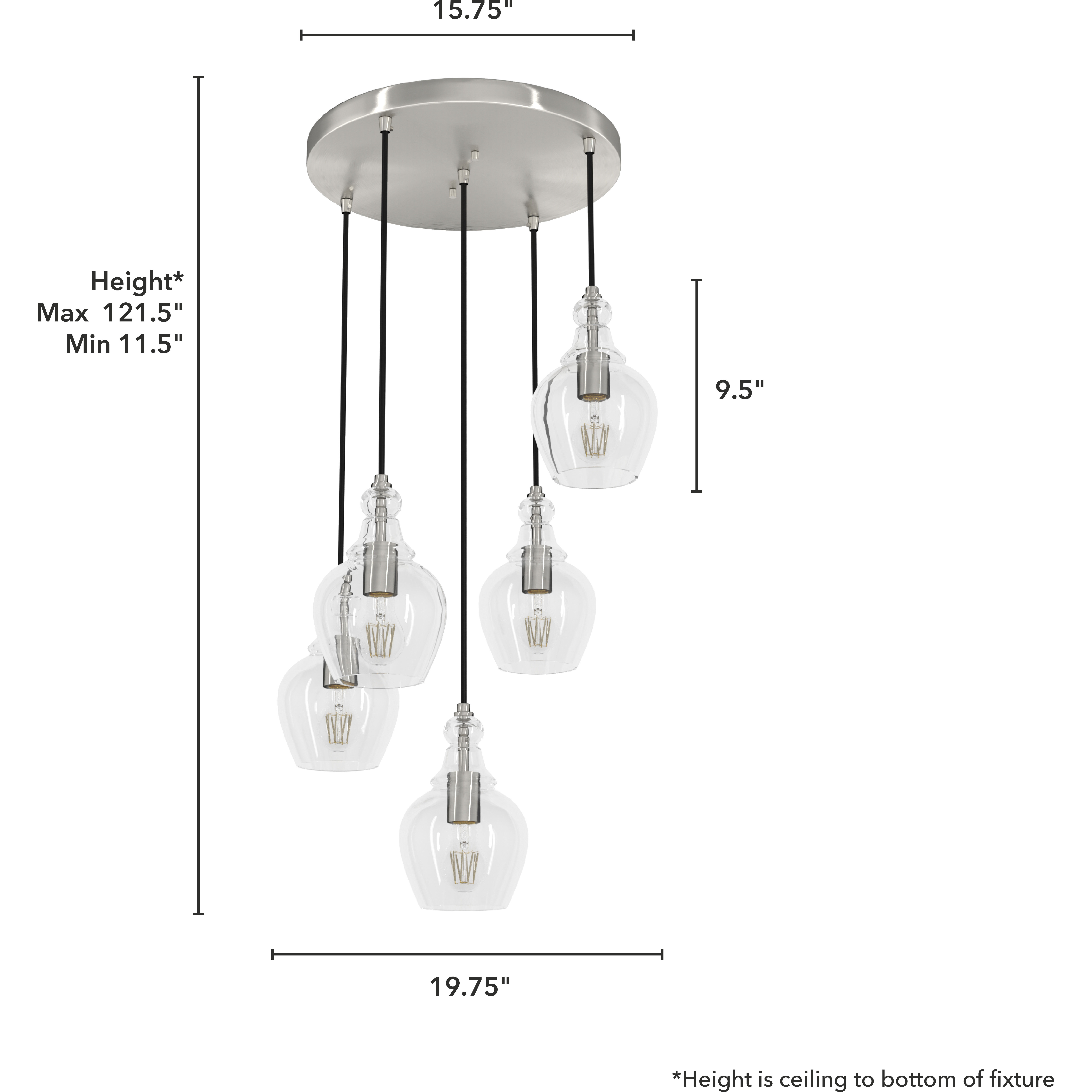 Maple Park 20 inch Round Cluster Pendant Ceiling Light