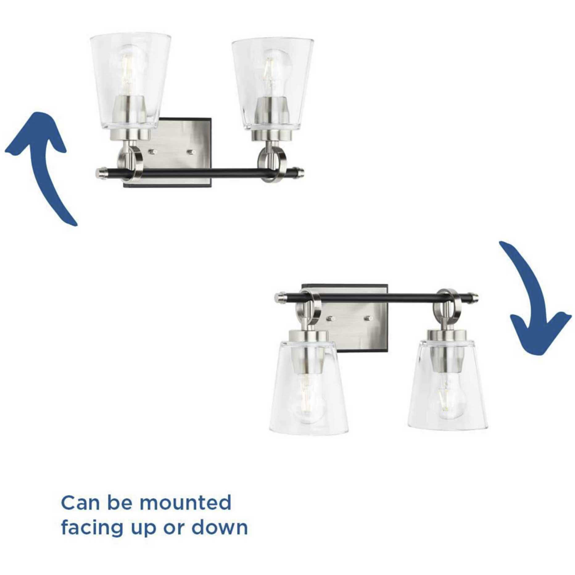 Cassell 2 Light 14.5 inch Brushed Nickel Bathroom Vanity Light Wall Light