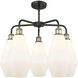Cindyrella 5 Light 25 inch Black Antique Brass Chandelier Ceiling Light in Cased Matte White Glass