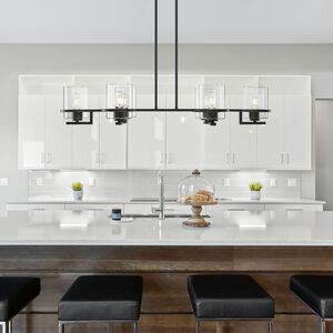 Halo 6 Light 41 inch Black Oval Chandelier Ceiling Light