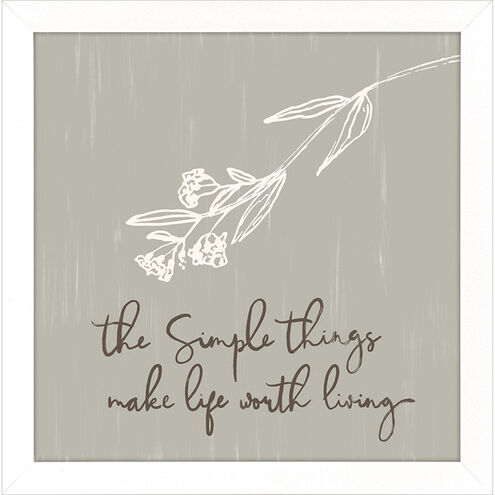 Always Thankful / Beautiful Moments / Grateful Heart / Simple Things Gray and Pink and Green and Blue Framed Art