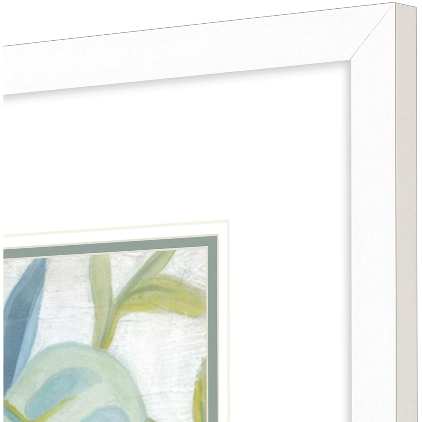 Aqua Tropical Leaves Blue and Green and Turquoise Framed Art, Propac