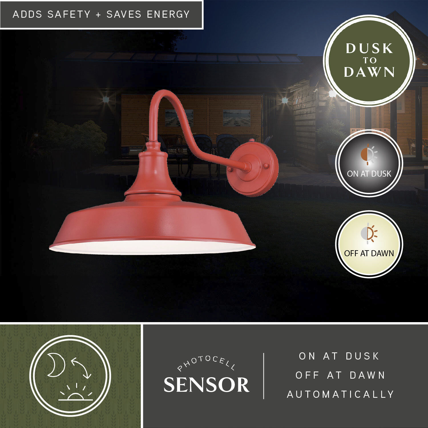 Dorado LED 12.25 inch Red and White Outdoor Wall