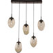 Meteo LED LED Burnished Bronze Linear Pendant Ceiling Light in 3000K LED, Floret Inner - Bronze Outer, Multi-Pendant