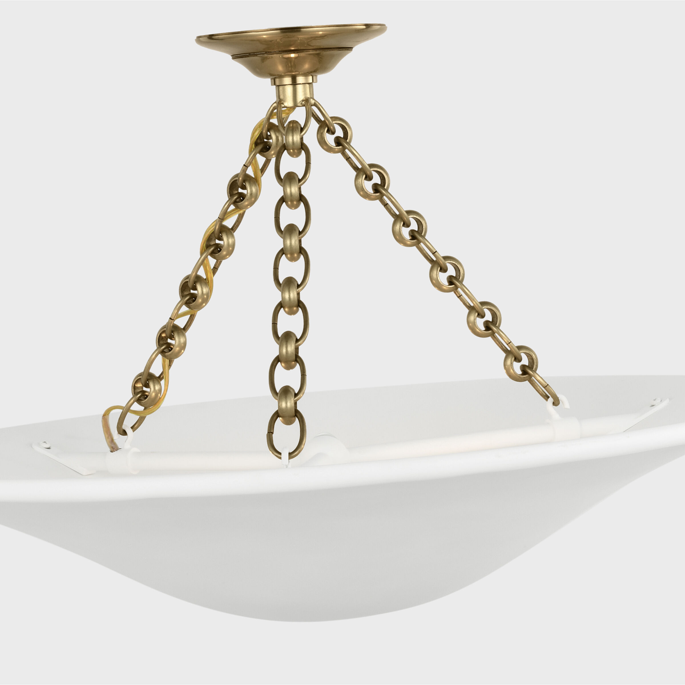 AERIN Mollino LED 24 inch Hand-Rubbed Antique Brass Semi-Flush Mount Ceiling Light