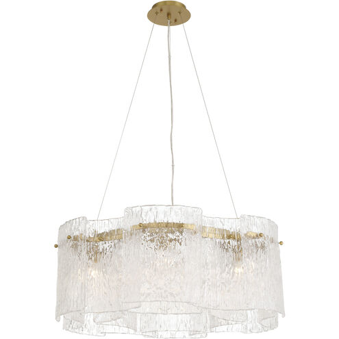 Brookstreet 6 Light 29.5 inch Legacy Brass Pendant Ceiling Light in Clear Handmade Glass