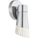 Fusion Collection - Lugano Family 1 Light 4.75 inch Polished Chrome and Ribbed Clear ADA Wall Sconce Wall Light, EVOLV
