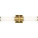 Positano LED 20.8 inch Brushed Brass Bathroom Vanity Wall Light in Satin White