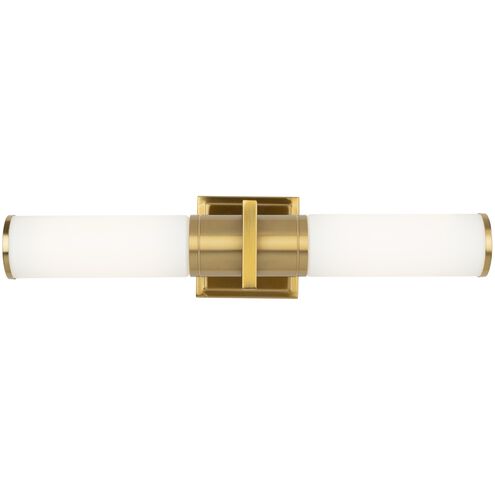 Positano LED 20.8 inch Brushed Brass Bathroom Vanity Wall Light in Satin White